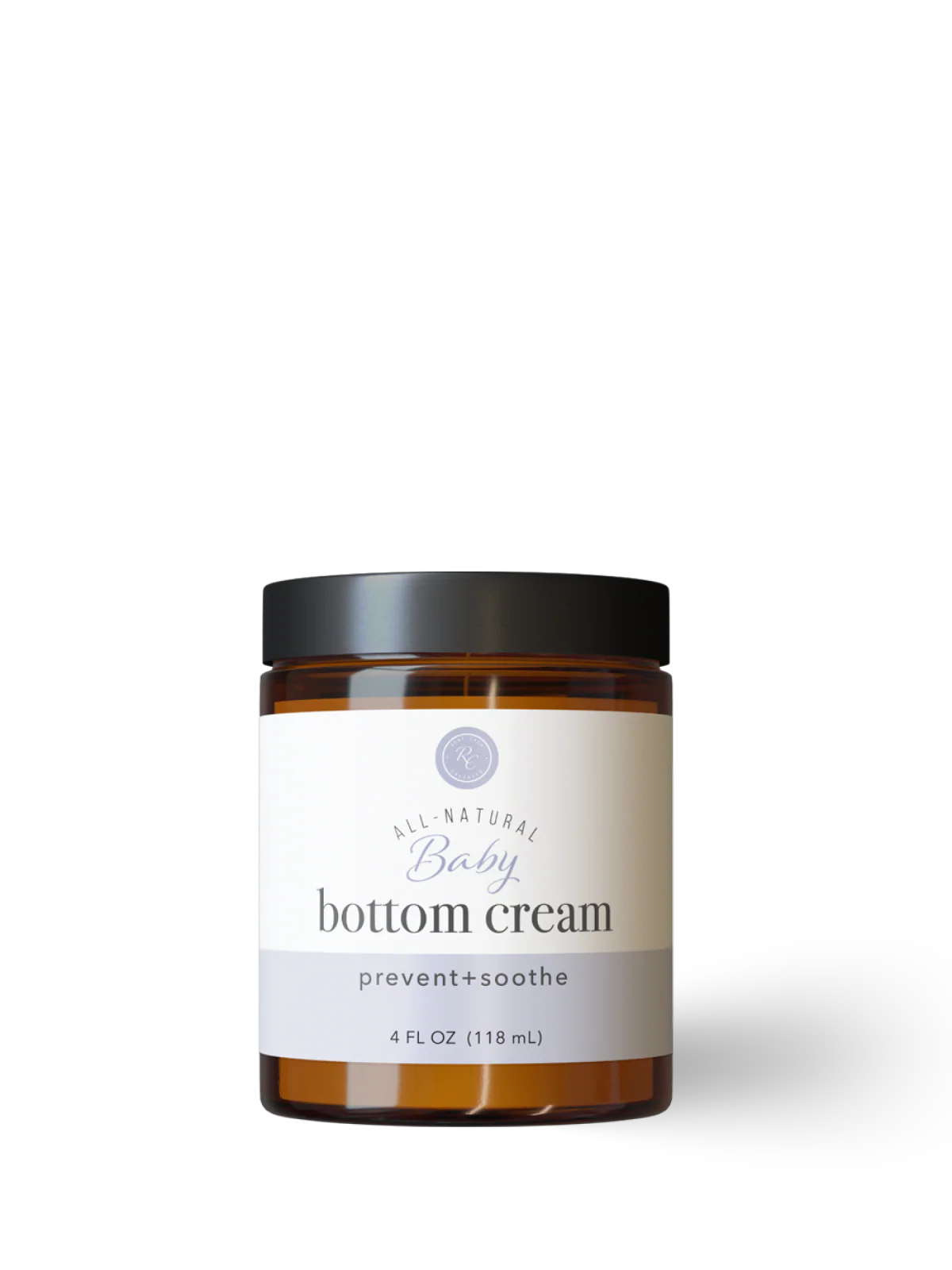 Jar of baby bottom cream on a white background