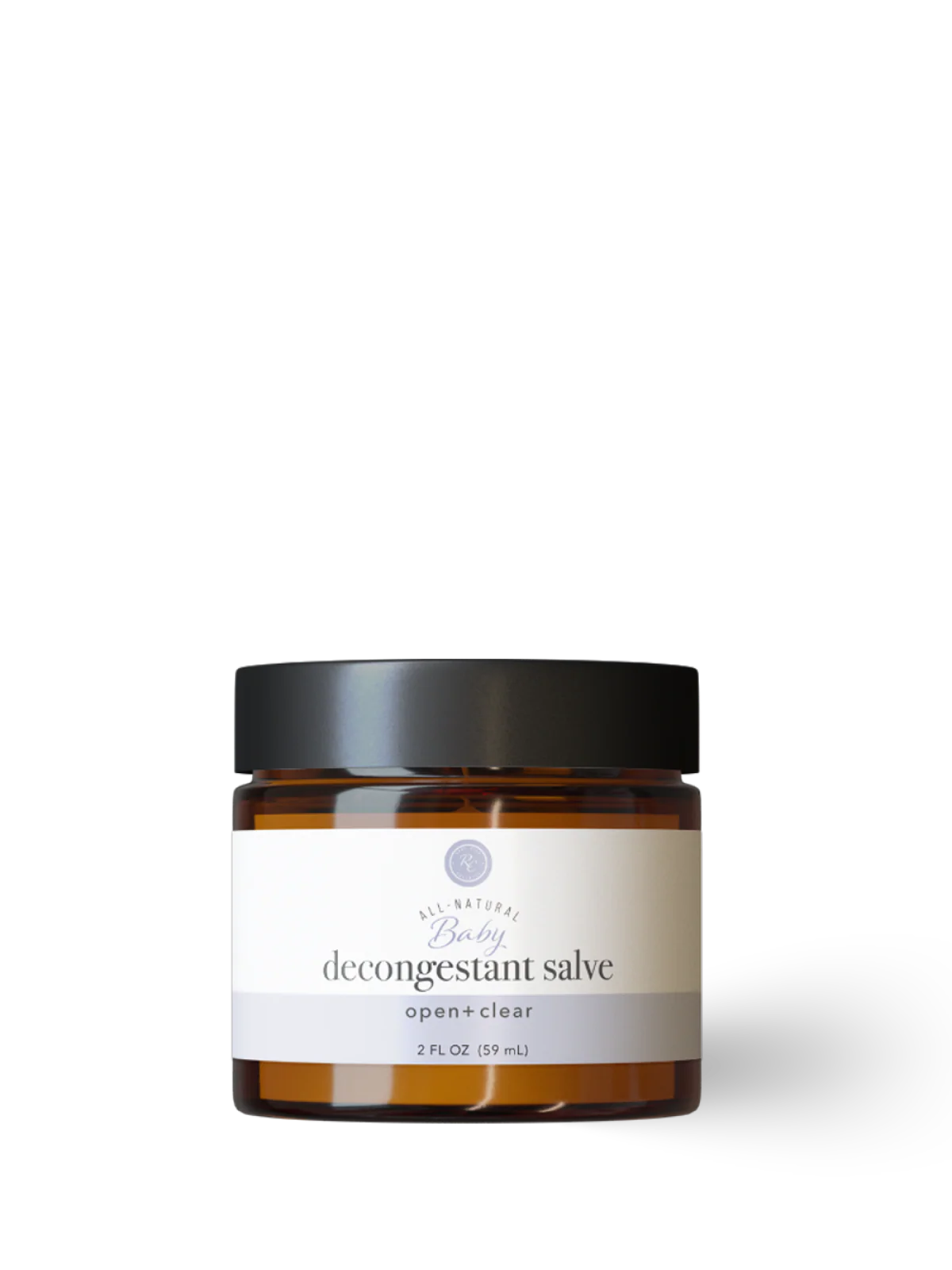 Jar of decongestant salve on a white background