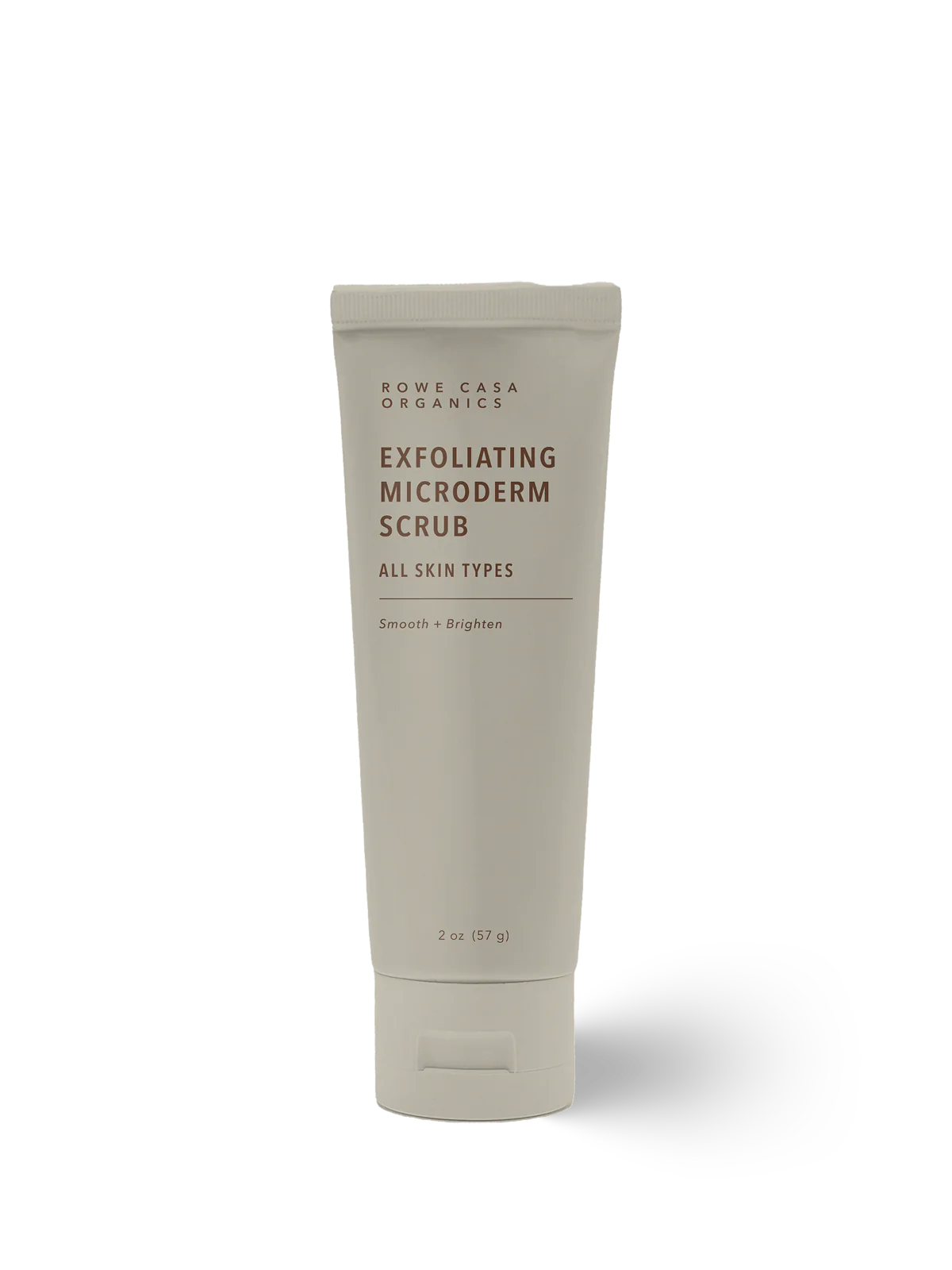 Tube of exfoliating microderm scrub on a white background