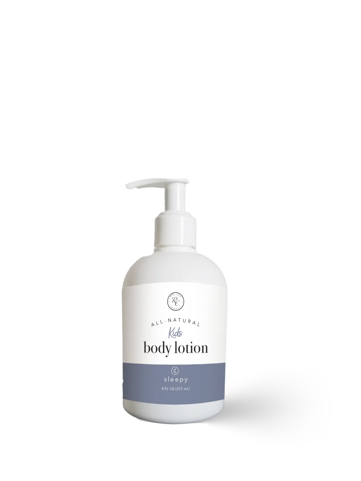 Body lotion bottle with pump on a white background