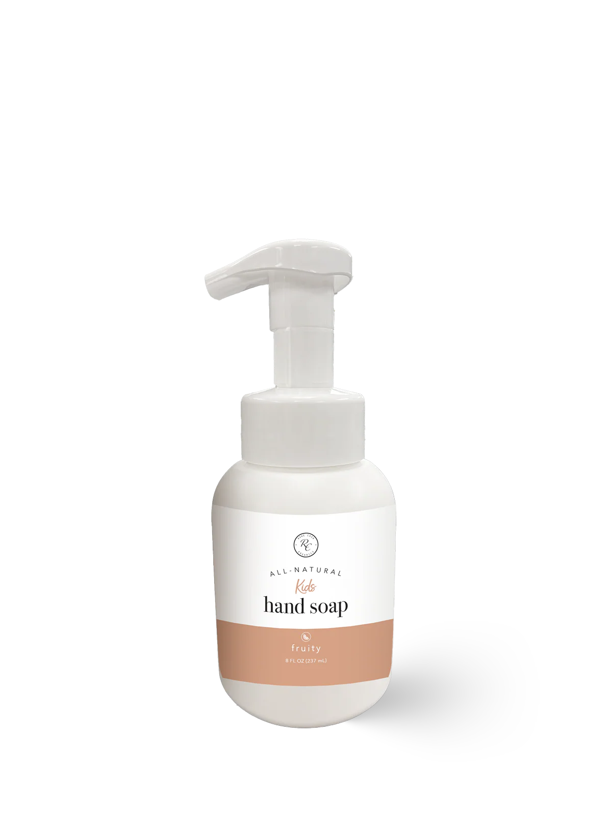 White hand soap bottle with pump on a white background