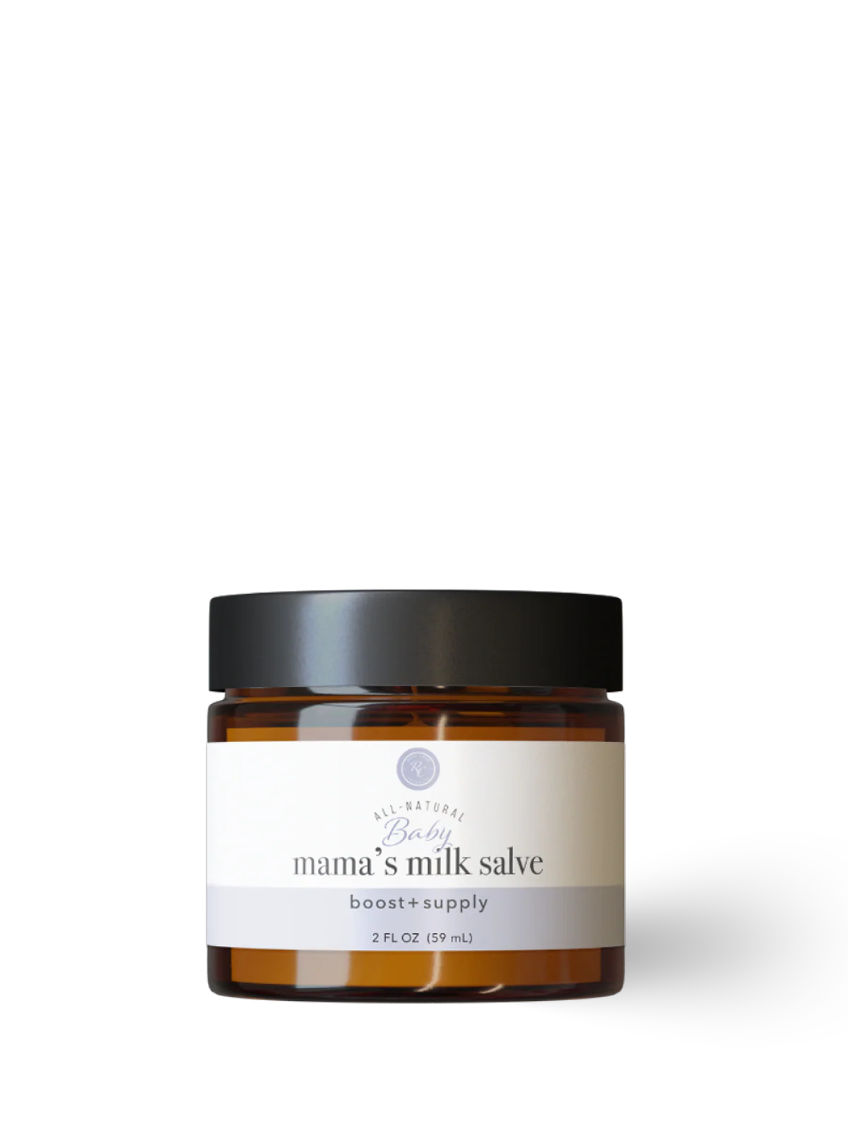 Jar of mama's milk salve on a white background