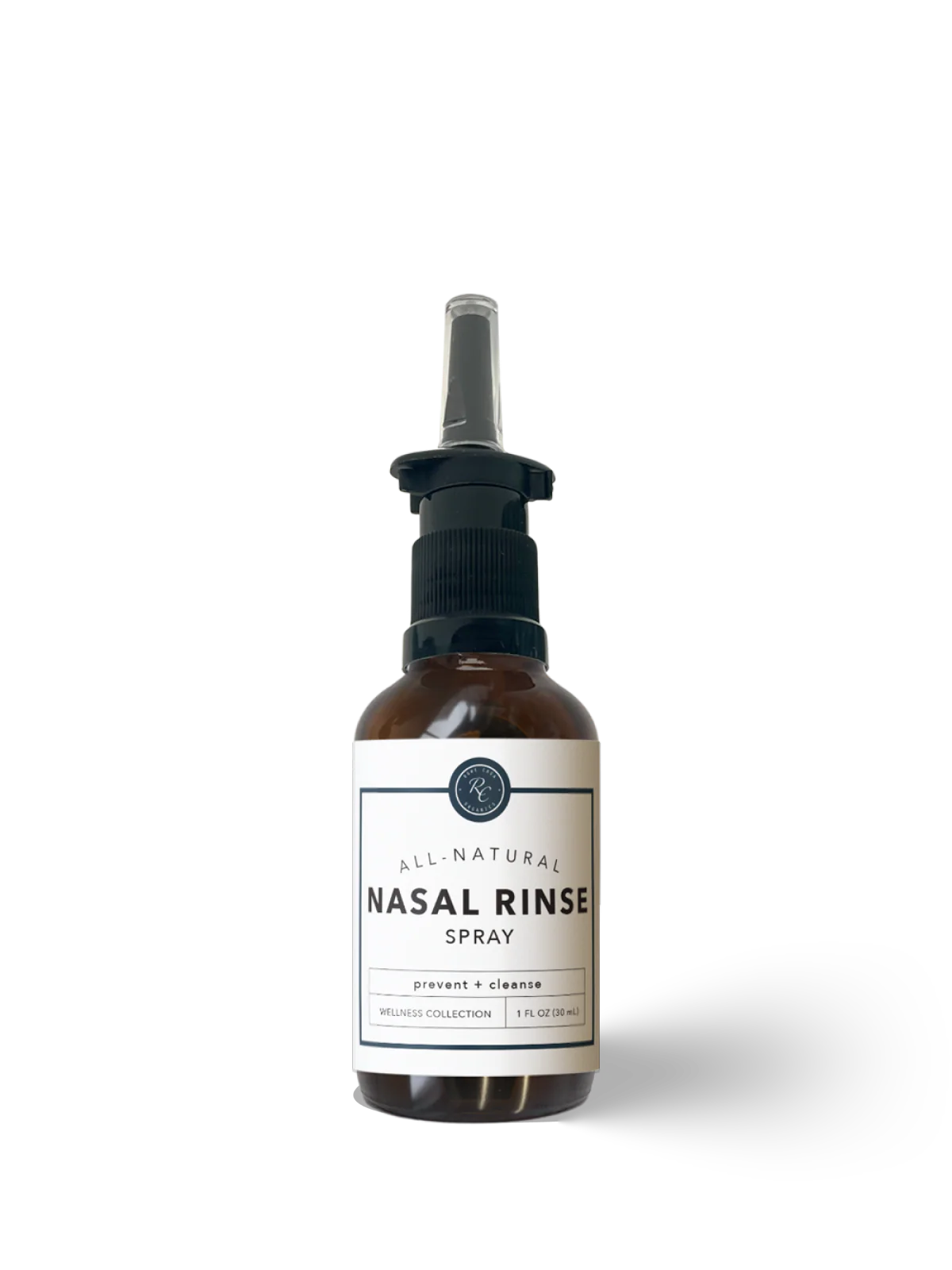 White nasal rinse bottle with black cap and 'Rowe Casa' branding on a white background