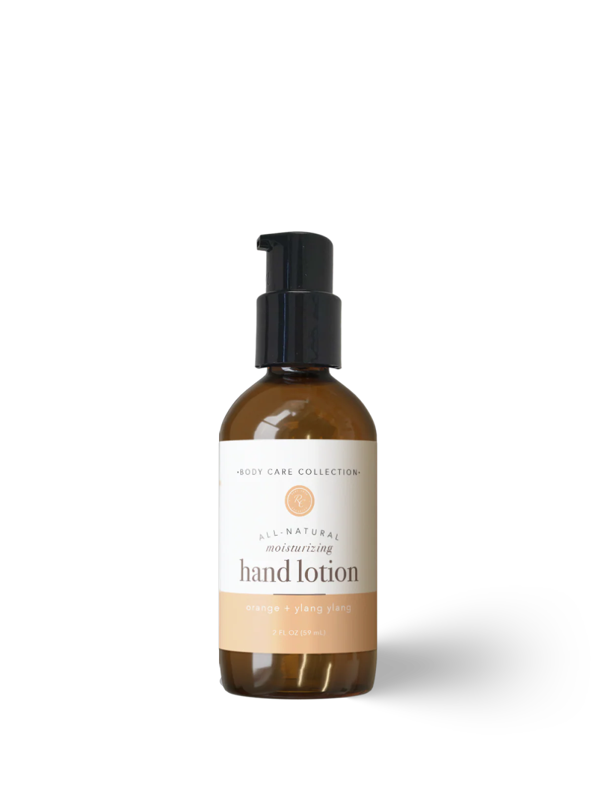 Hand lotion bottle with pump on a white background