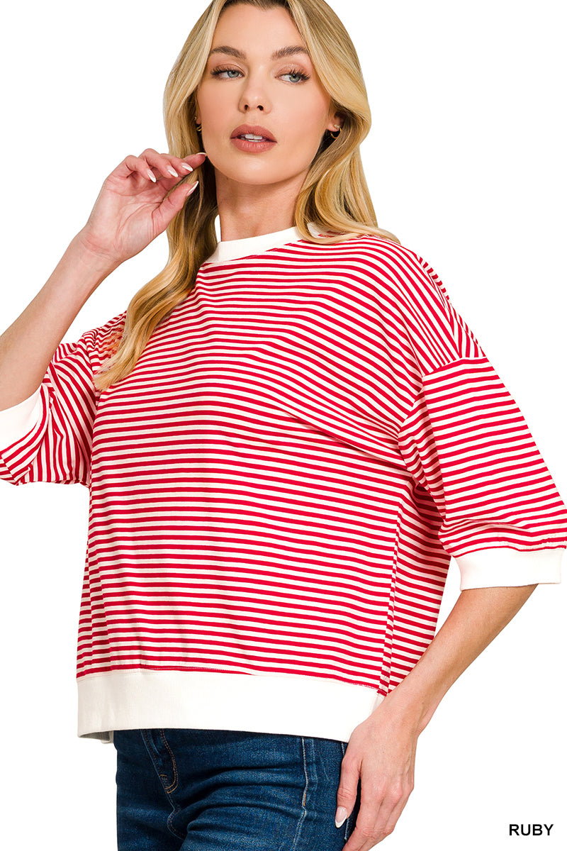 Ruby wavy days striped top.