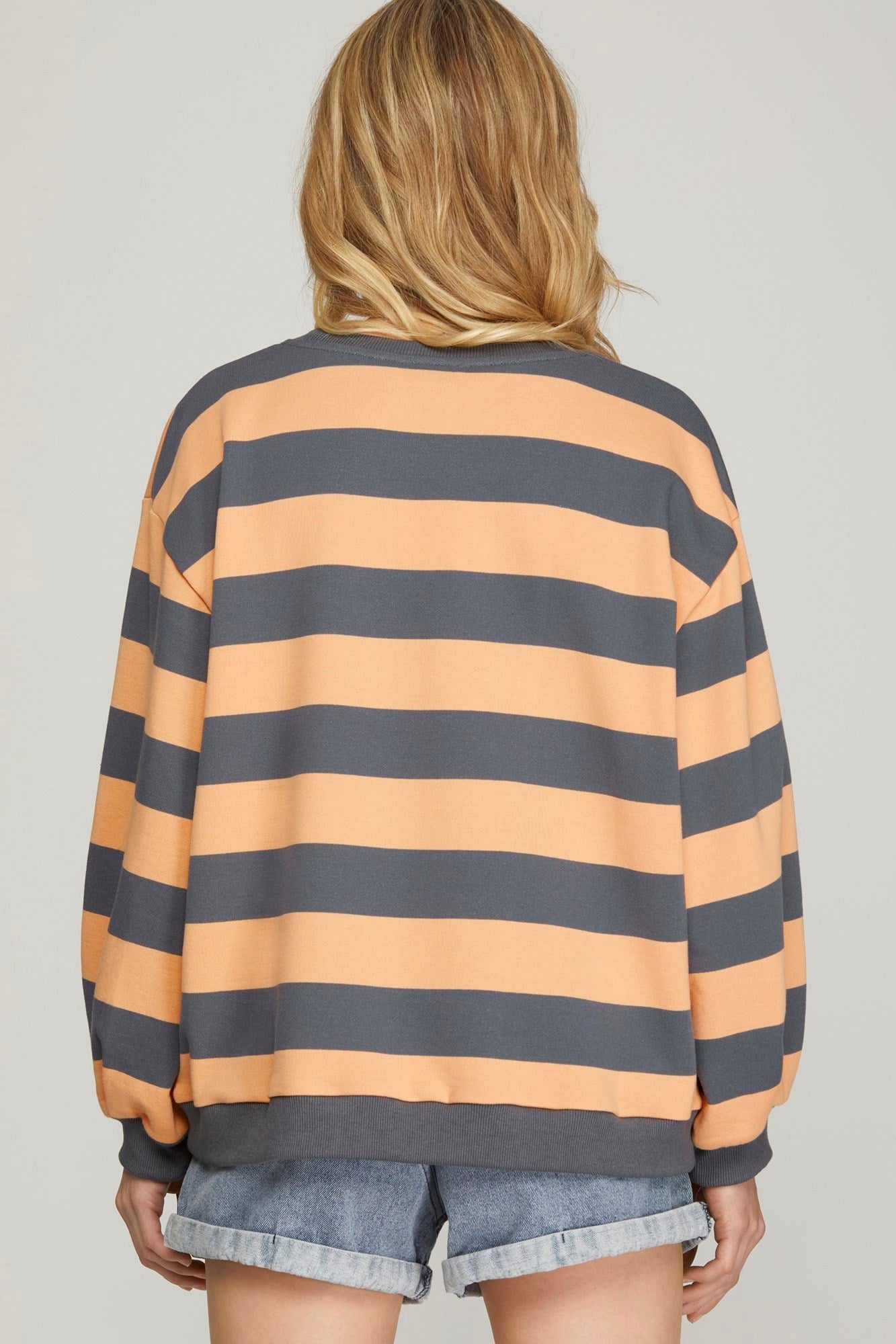 Peach + Grey | Sara Stripe Top *FINAL SALE*