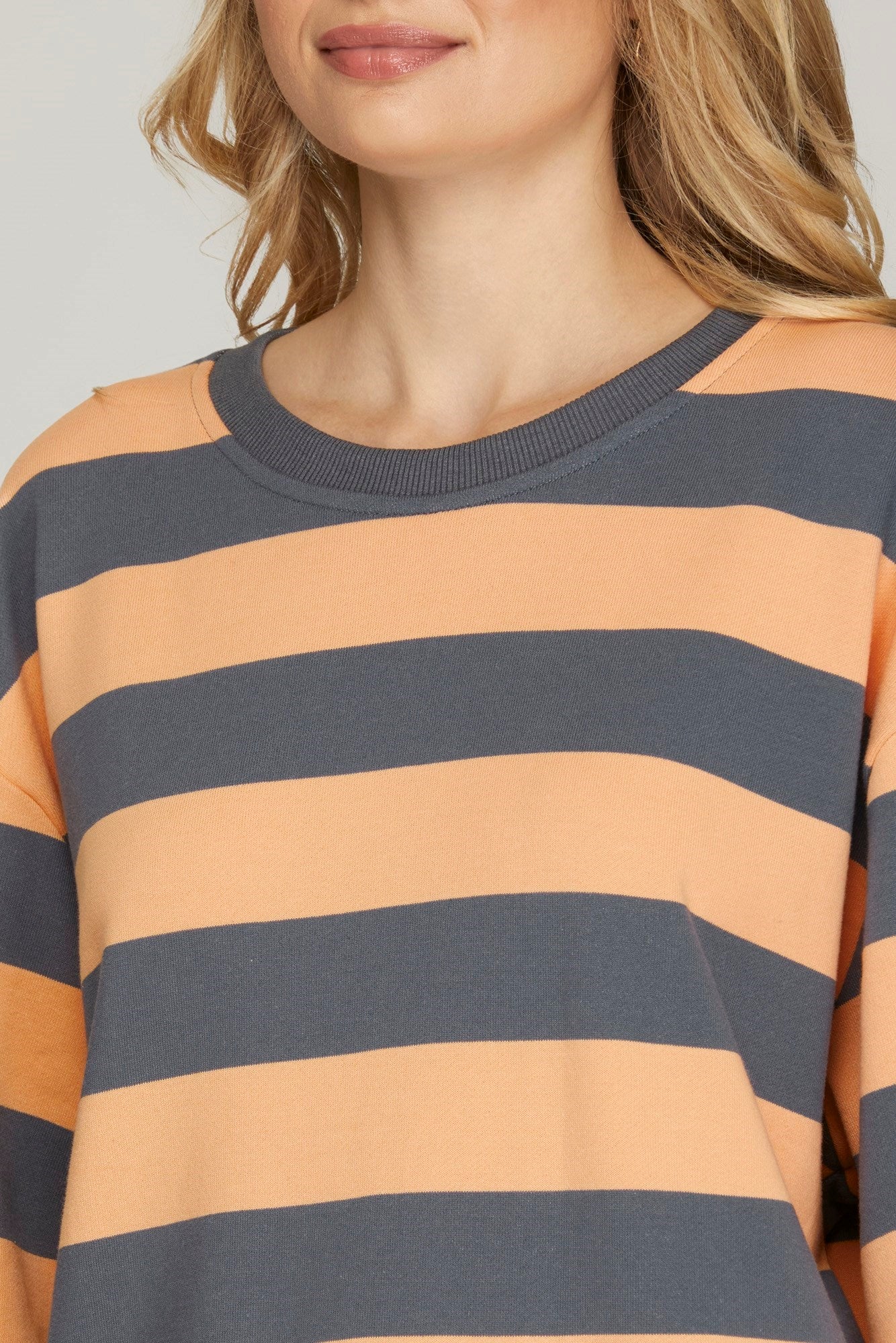 Peach + Grey | Sara Stripe Top *FINAL SALE*