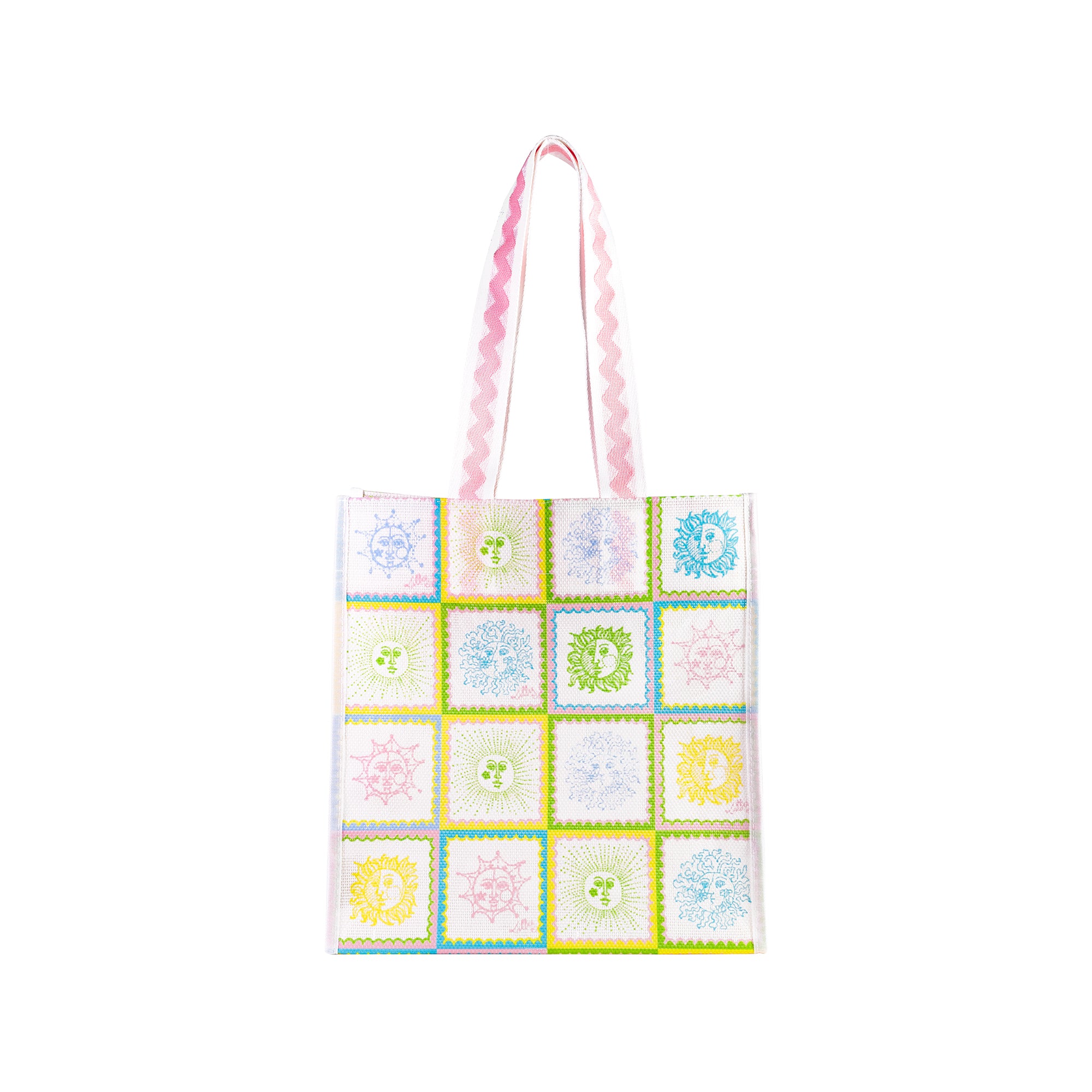 Sun tiles tote bag on a white background