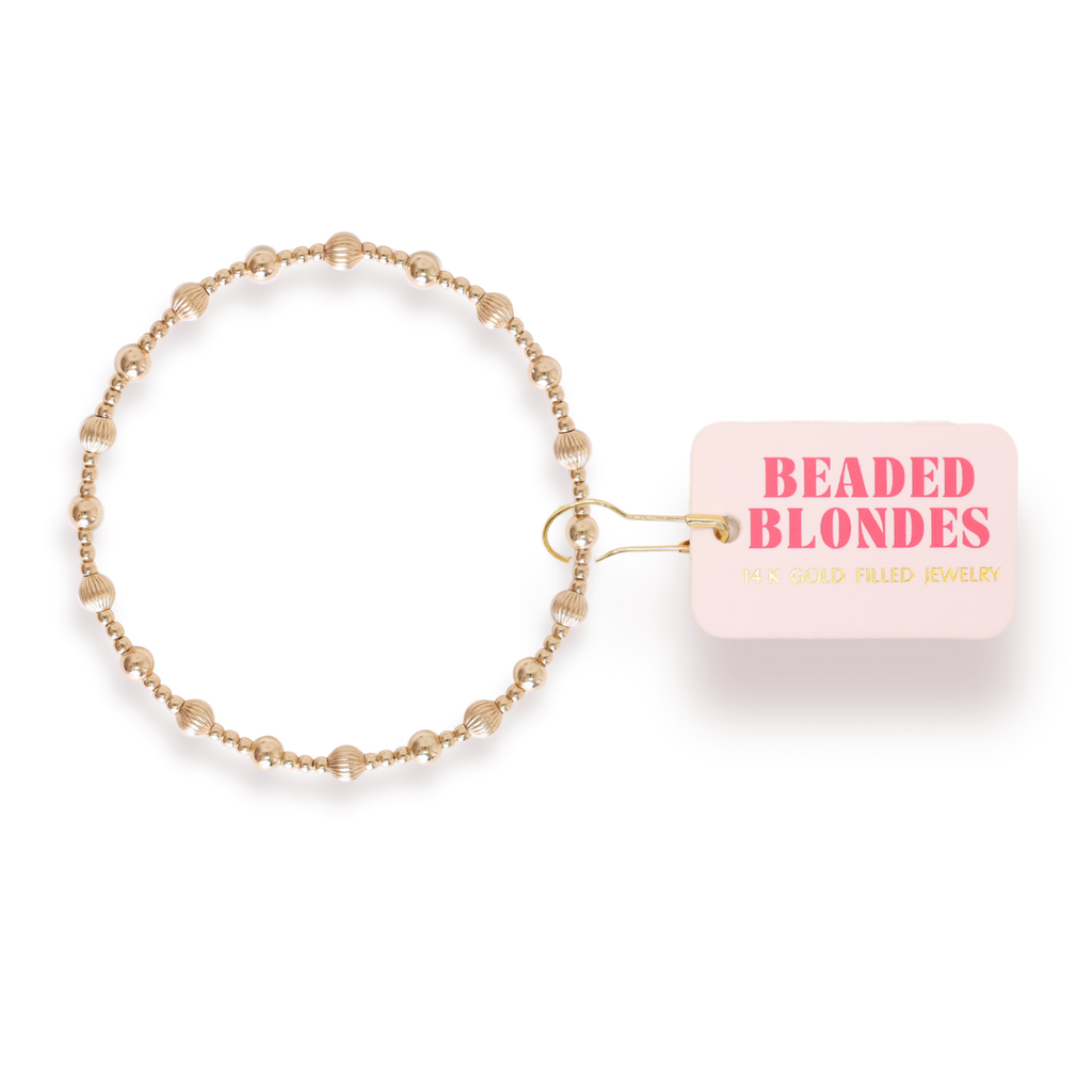Palmer Fluted Bracelet: Standard 6.75 Inch | Beaded Blondes