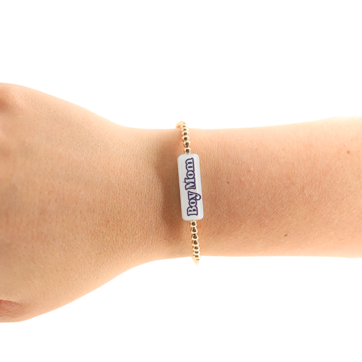 Boy Mom Bracelet: Gold / Standard 6.75 inch | Beaded Blondes