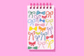 Small Spiral Top Notebook - Colorful Bows - 200 Pages