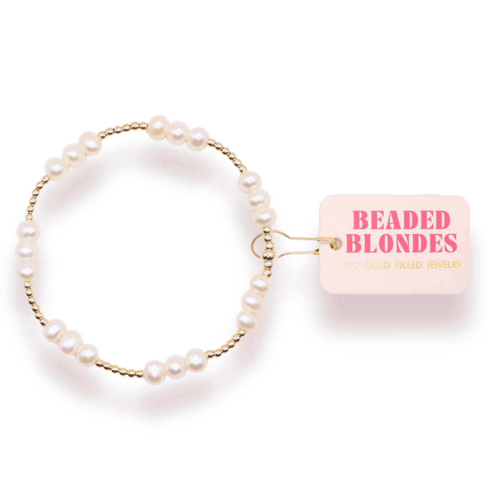 ILY Coastal Pearl Bracelet in Gold: Standard 6.75 inch | Beaded Blondes