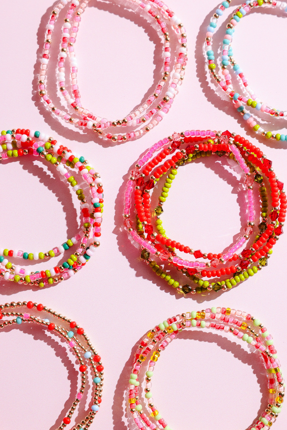 Peppermint Twist Sprinkle Bracelet: Standard 6.75 inch | Beaded Blondes