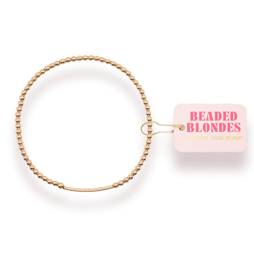 Dainty Bar Bracelet: Standard 6.75 inch | Beaded Blondes