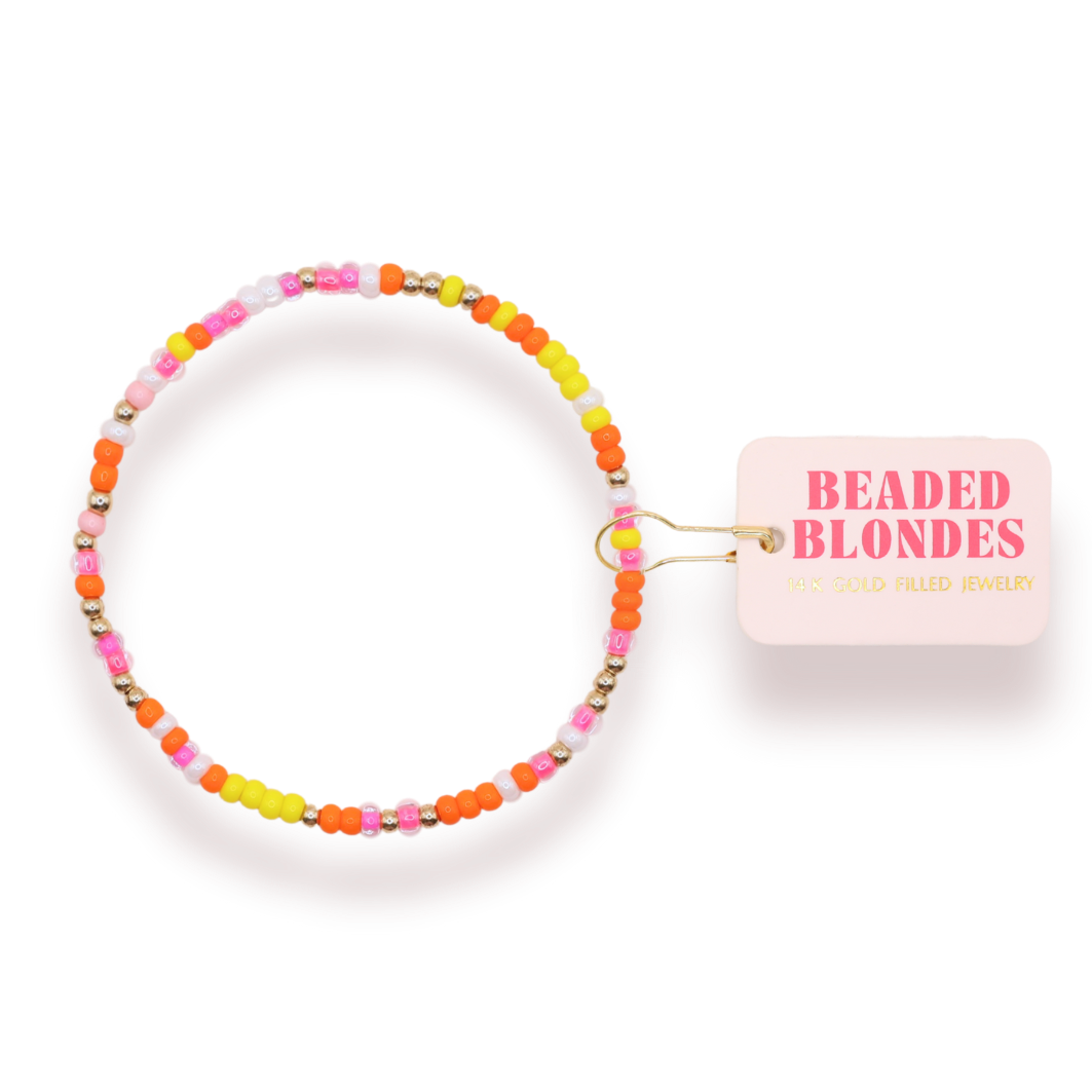 Sunburst Sprinkle Bracelet: Standard 6.75 Inch | Beaded Blondes