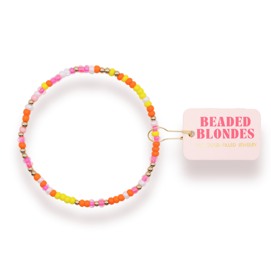 Sunburst Sprinkle Bracelet: Standard 6.75 Inch | Beaded Blondes