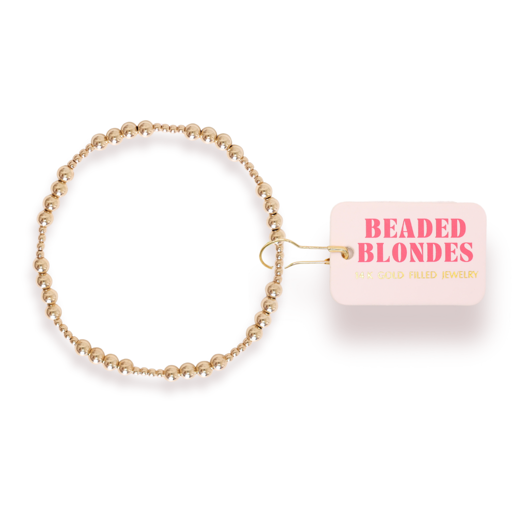 Scottie Bracelet in Gold: Standard 6.75 Inch | Beaded Blondes