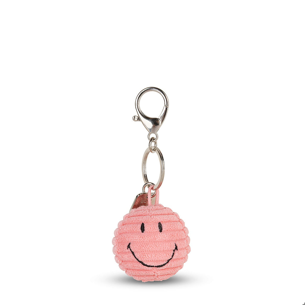 Smiley Keychain ECO Corduroy Bubblegum Pink - 2"