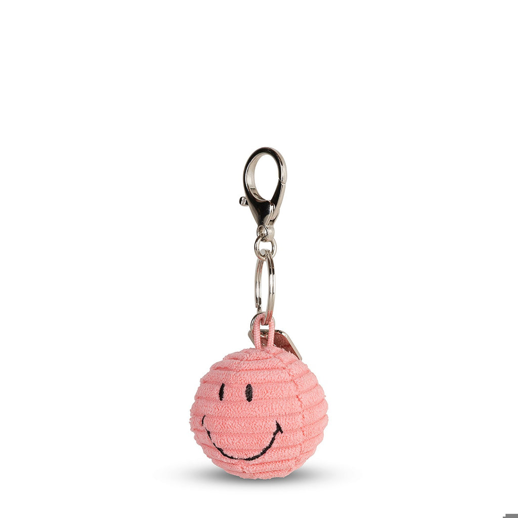 Smiley Keychain ECO Corduroy Bubblegum Pink - 2"