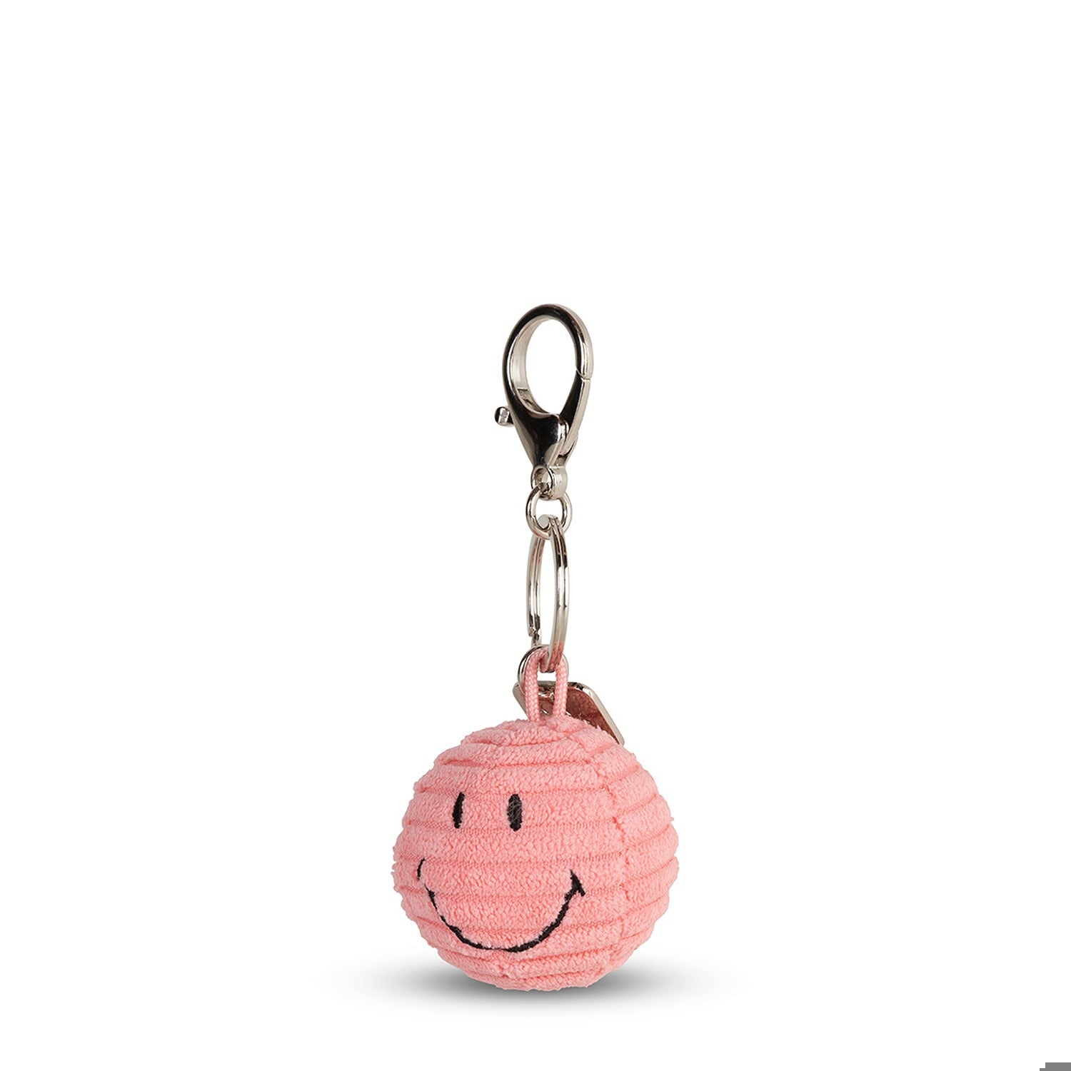 Smiley Keychain ECO Corduroy Bubblegum Pink - 2"