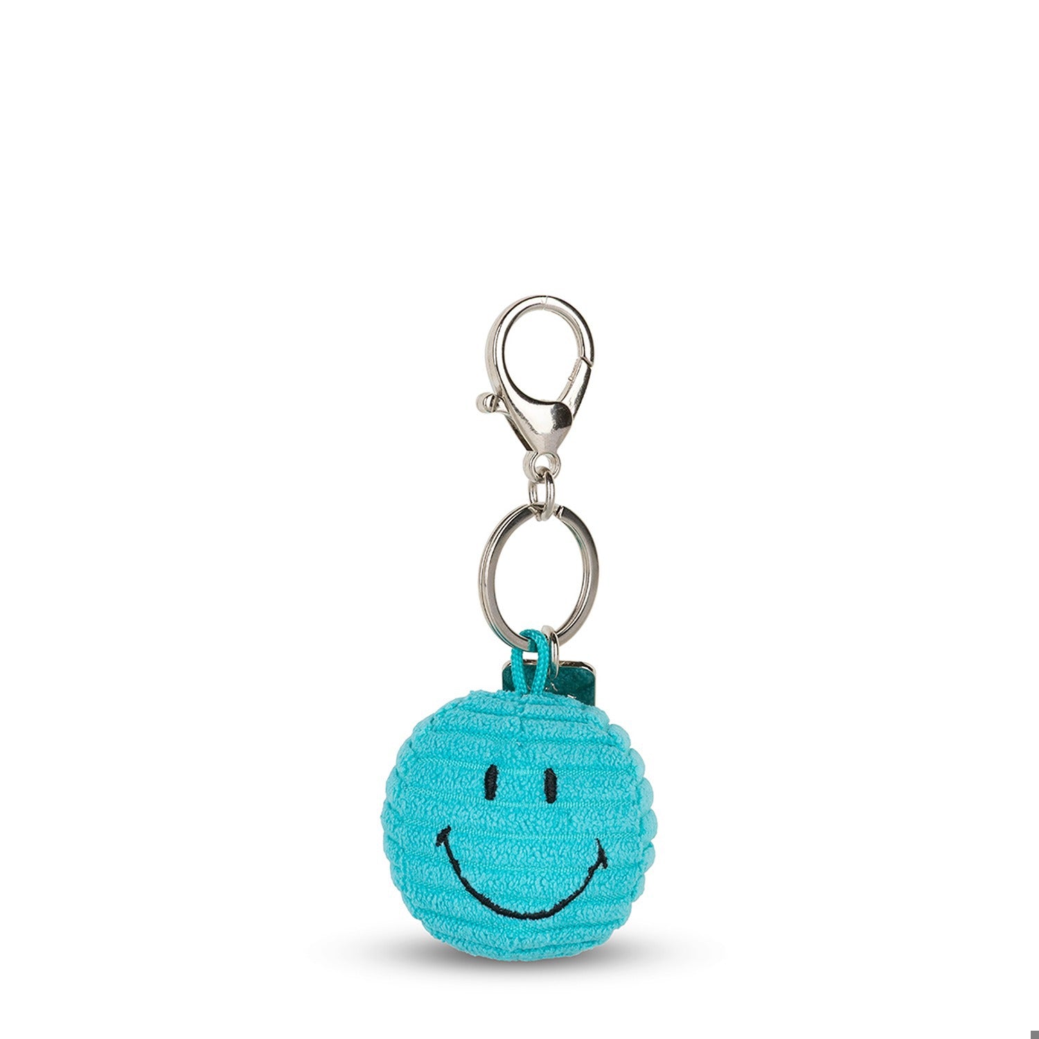 Smiley Keychain ECO Corduroy Teal - 2"