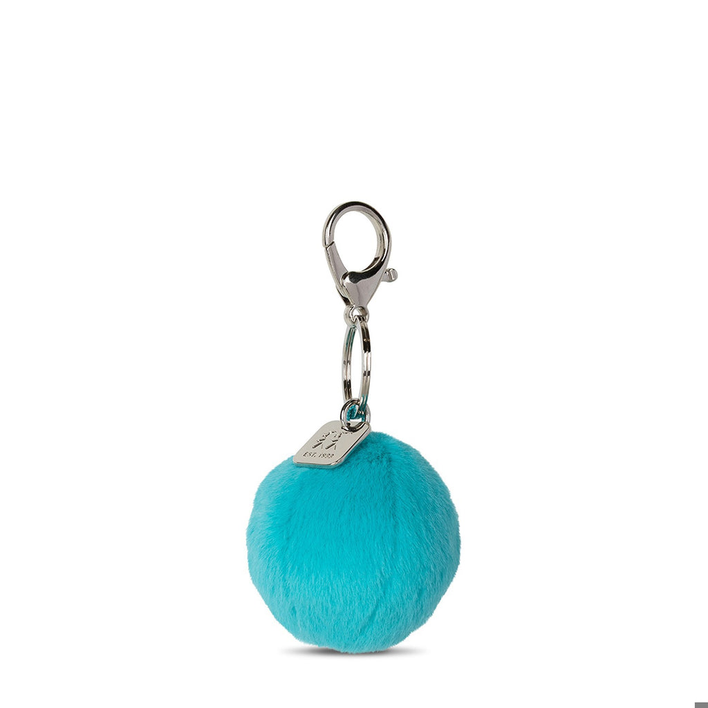 Smiley Keychain ECO Fuzzy Teal - 2"