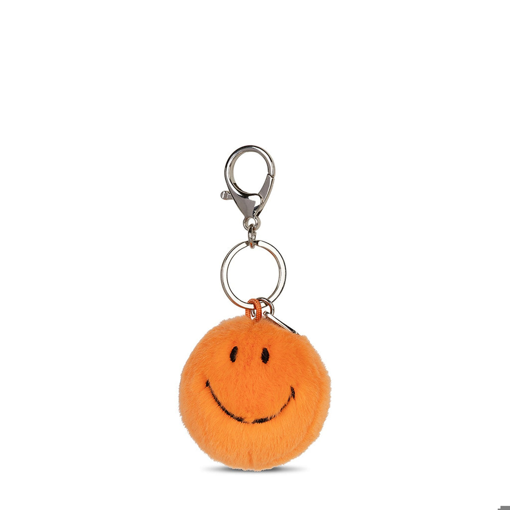 Smiley Keychain ECO Fuzzy Orange - 2"