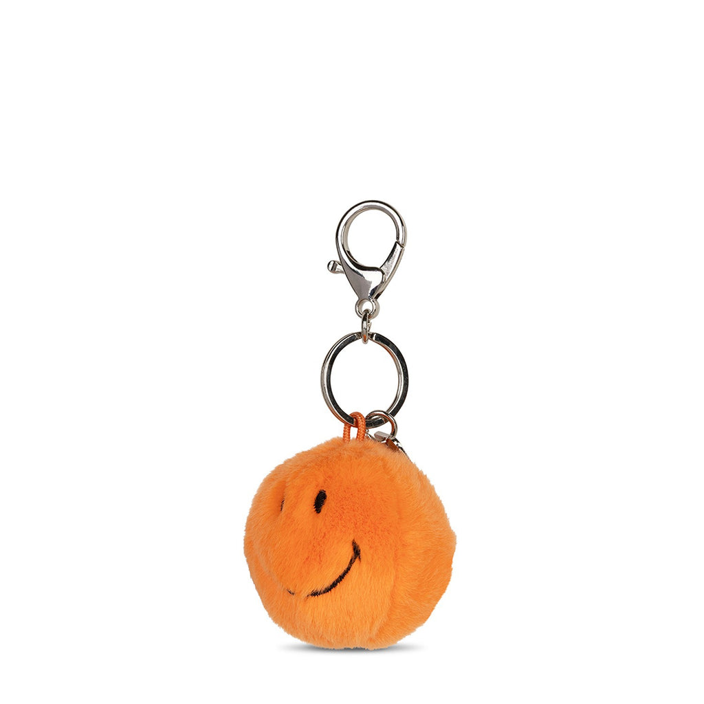 Smiley Keychain ECO Fuzzy Orange - 2"