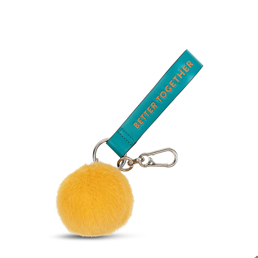 Smiley ECO Fuzzy Bag Charm Yellow - 3"