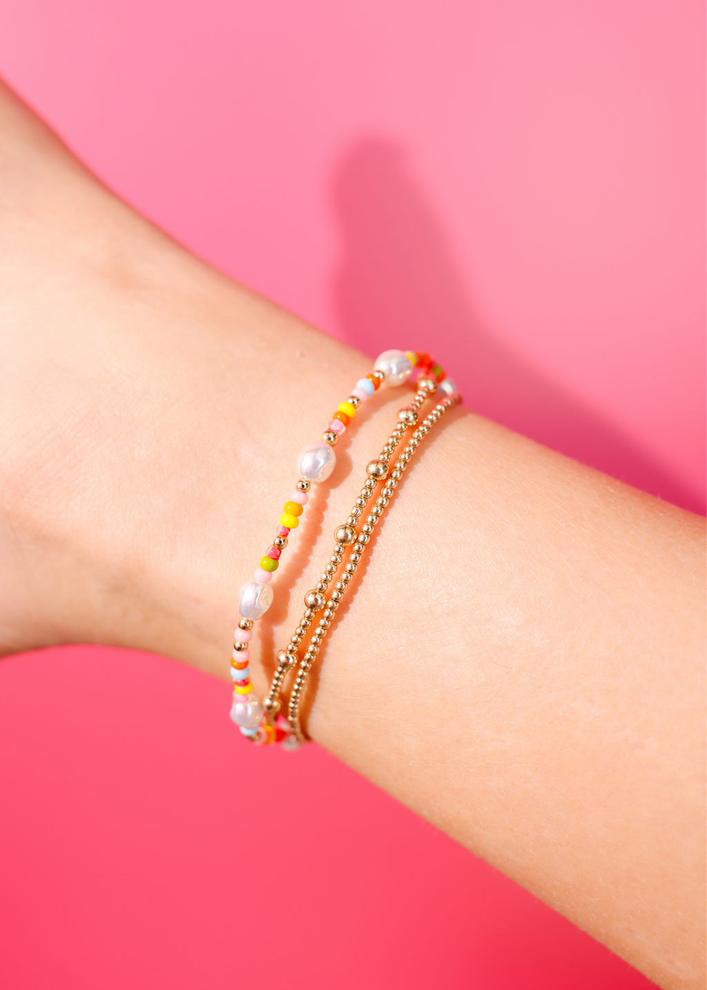 Snowcone Sprinkle Pearl Anklet: Standard 9 inch | Beaded Blondes