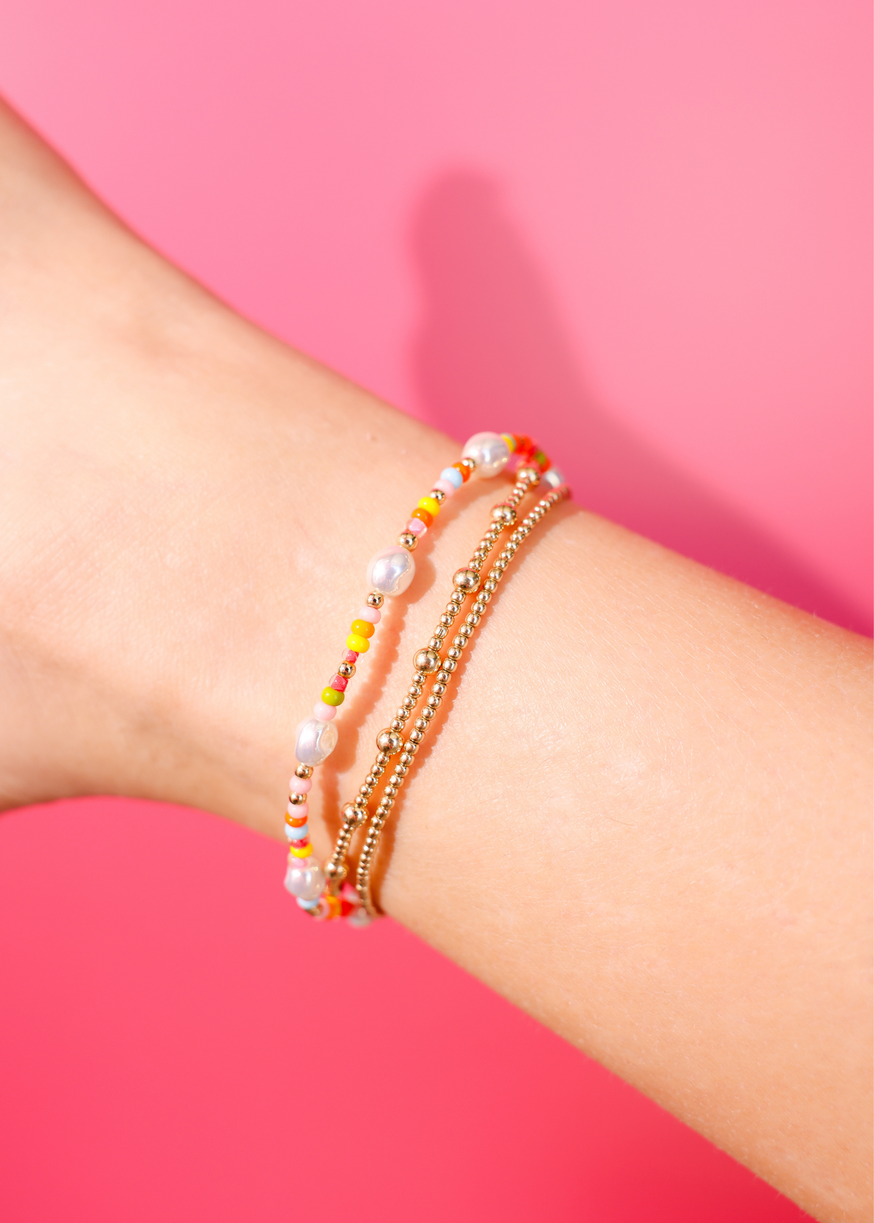 Snowcone Sprinkle Pearl Anklet: Standard 9 inch | Beaded Blondes