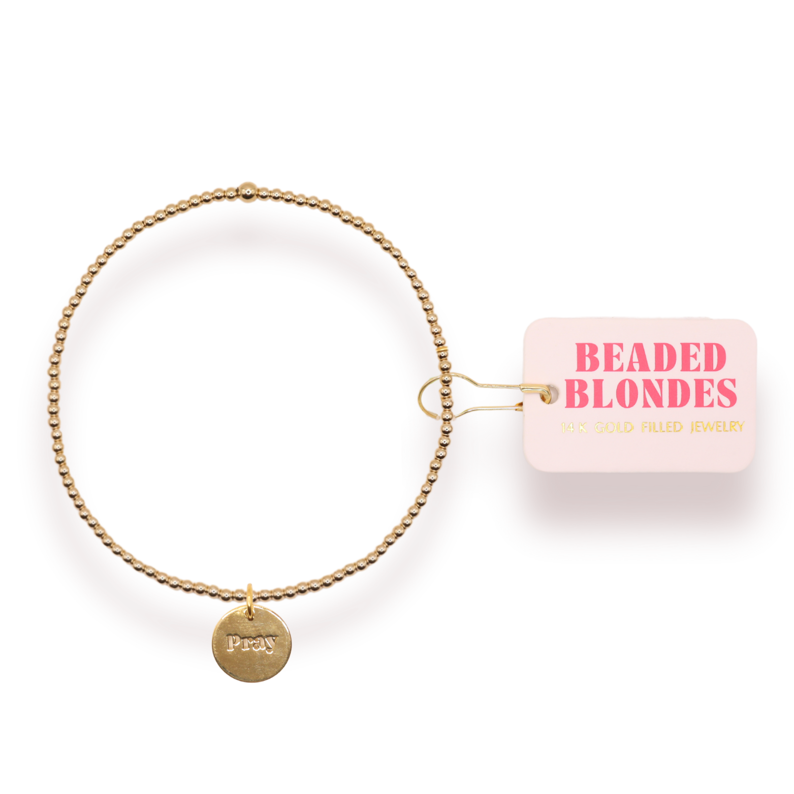 Pray Charm Bracelet: Standard 6.75 inch | Beaded Blondes