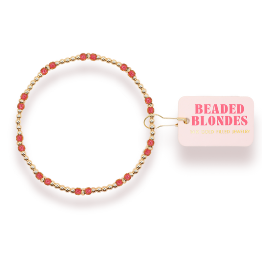 Scarlet Hazel Bracelet: Standard 6.75 inch | Beaded Blondes