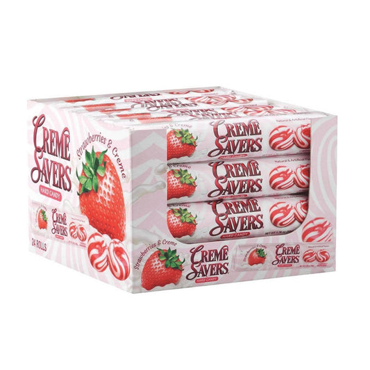 Creme Saver Strawberries & Cream Candy Roll