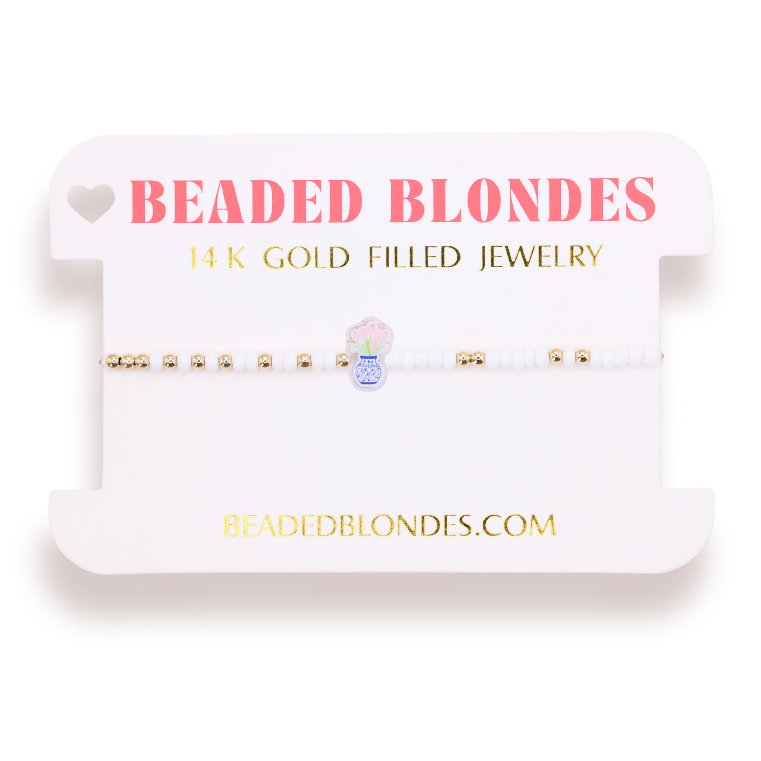 Floral Vase Bracelet on Color: Standard 6.75 Inch | Beaded Blondes
