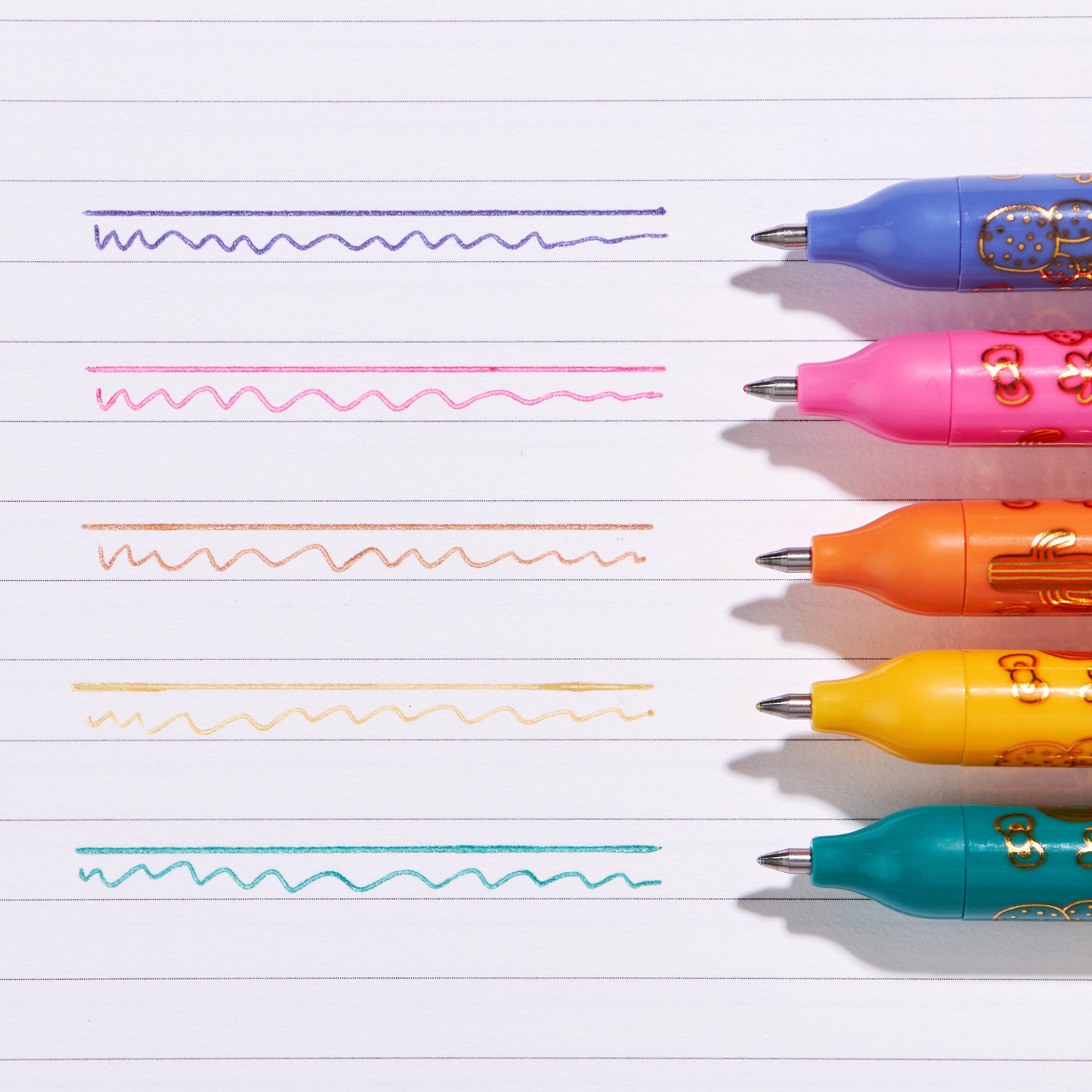 Hello Kitty Metallic Gel Click Pens 5 Pack