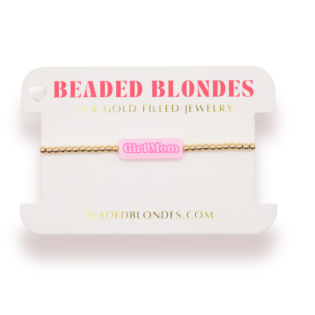 Girl Mom Bracelet: Gold / Standard 6.75 inch | Beaded Blondes