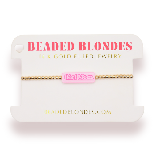 Girl Mom Bracelet: Gold / Standard 6.75 inch | Beaded Blondes
