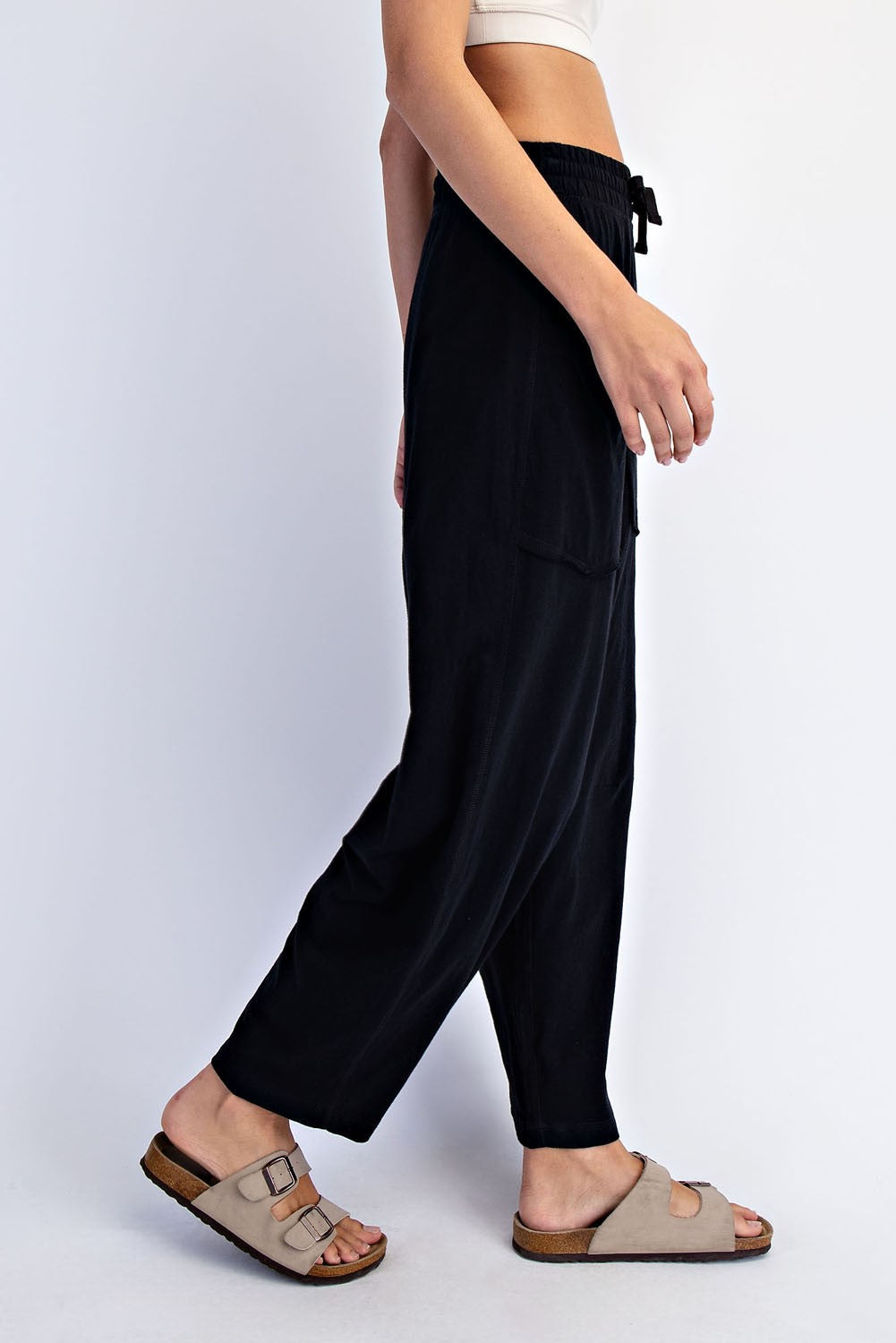 Black • Cotton Barrel Pants