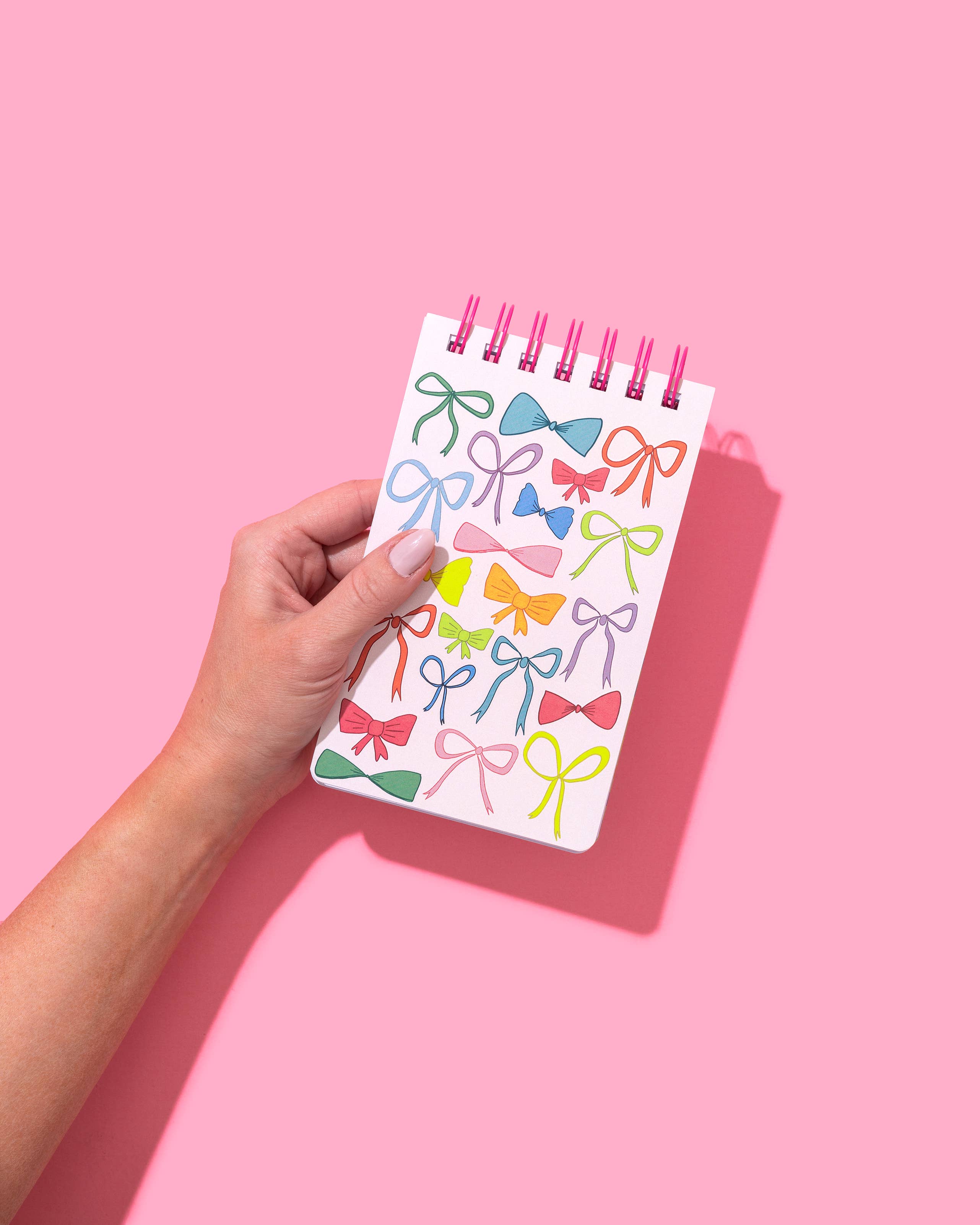 Small Spiral Top Notebook - Colorful Bows - 200 Pages