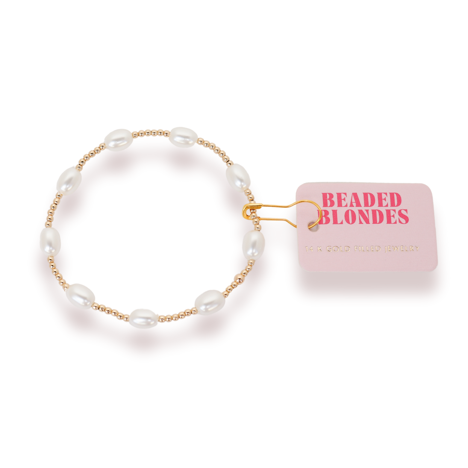 Dainty Ellie Pearl Bracelet in Gold: Standard 6.75 inch | Beaded Blondes