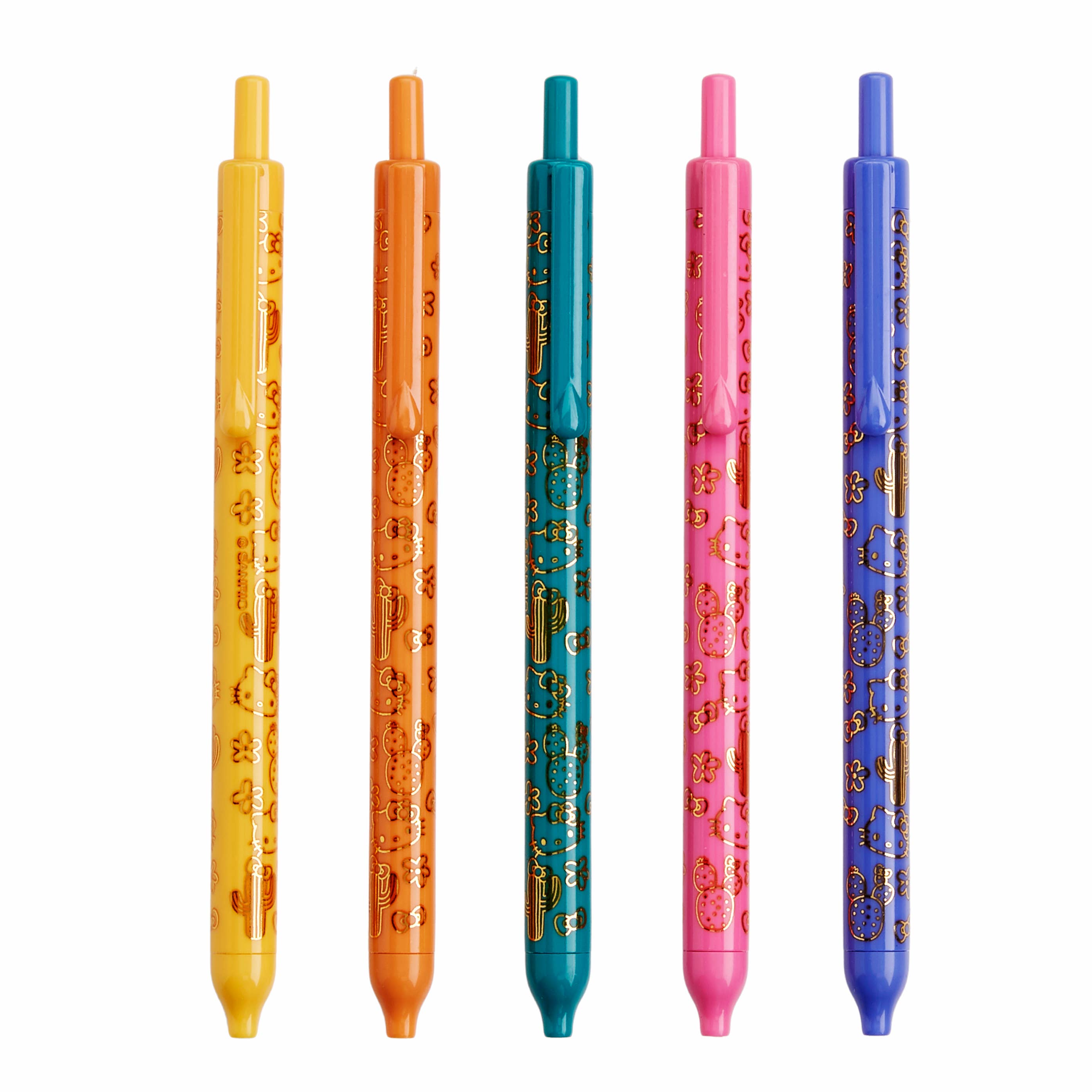 Hello Kitty Metallic Gel Click Pens 5 Pack