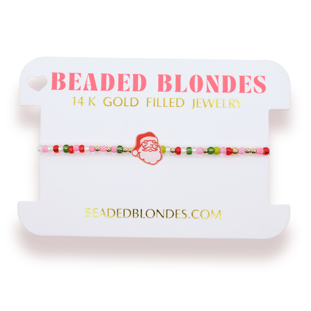 Santa Sprinkle Bracelet: Standard 6.75 Inch | Beaded Blondes