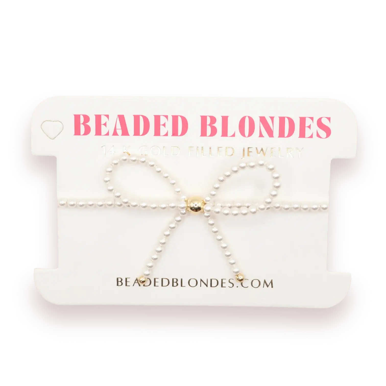 Pearl Bow Beaded Blondes Bracelet: Standard 6.75 inch