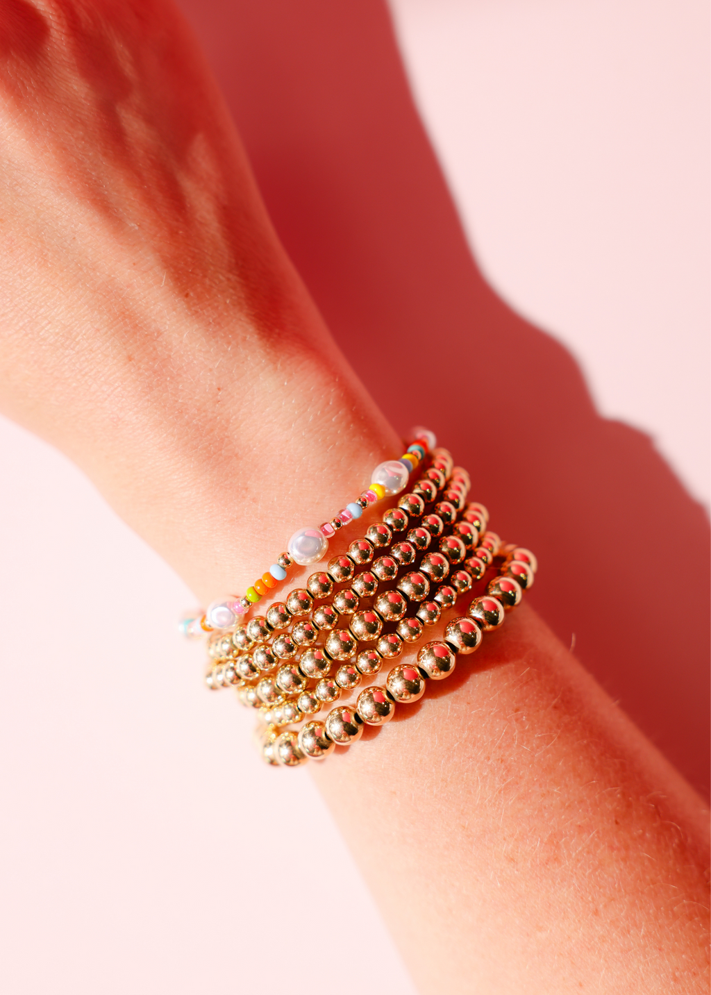 Snowcone Sprinkle Pearl Bracelet: Standard 6.75 inch | Beaded Blondes