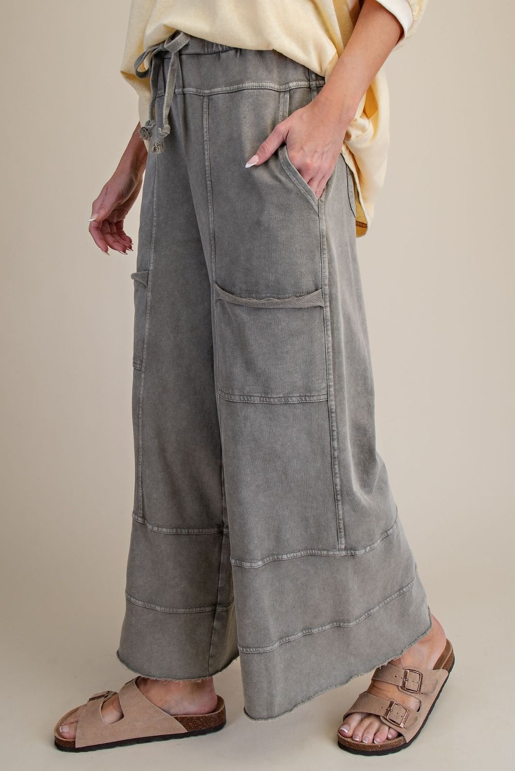 Ash • Mineral Washed Terry Knit Pants