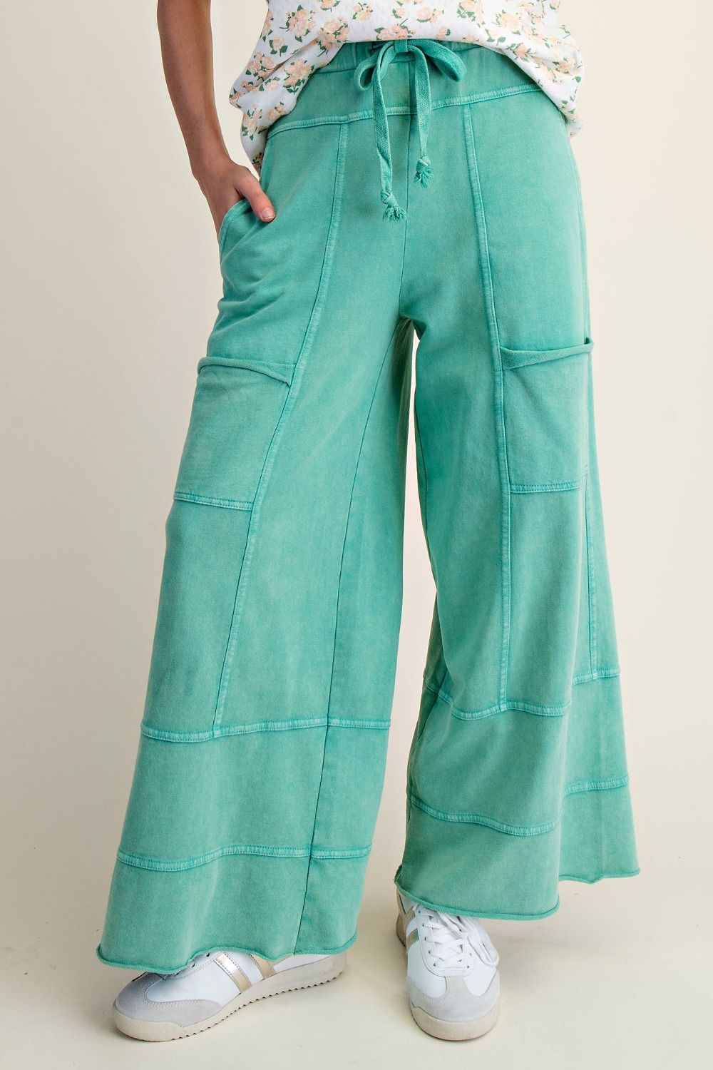 Evergreen • Mineral Washed Terry Knit Pants