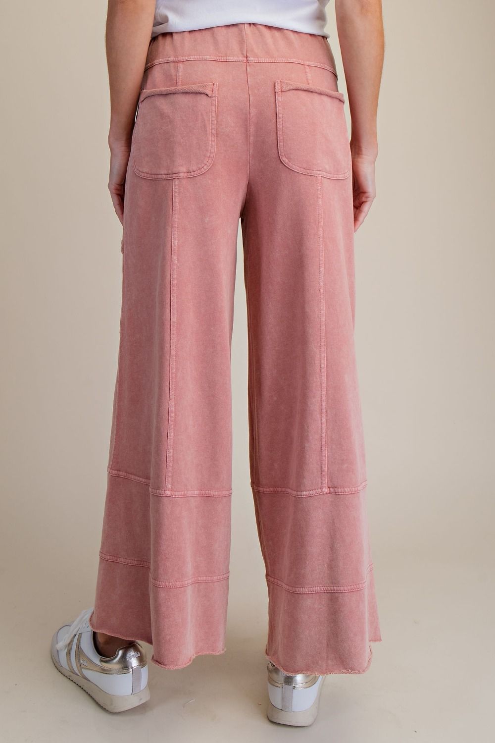 Mauve • Mineral Washed Terry Knit Pants