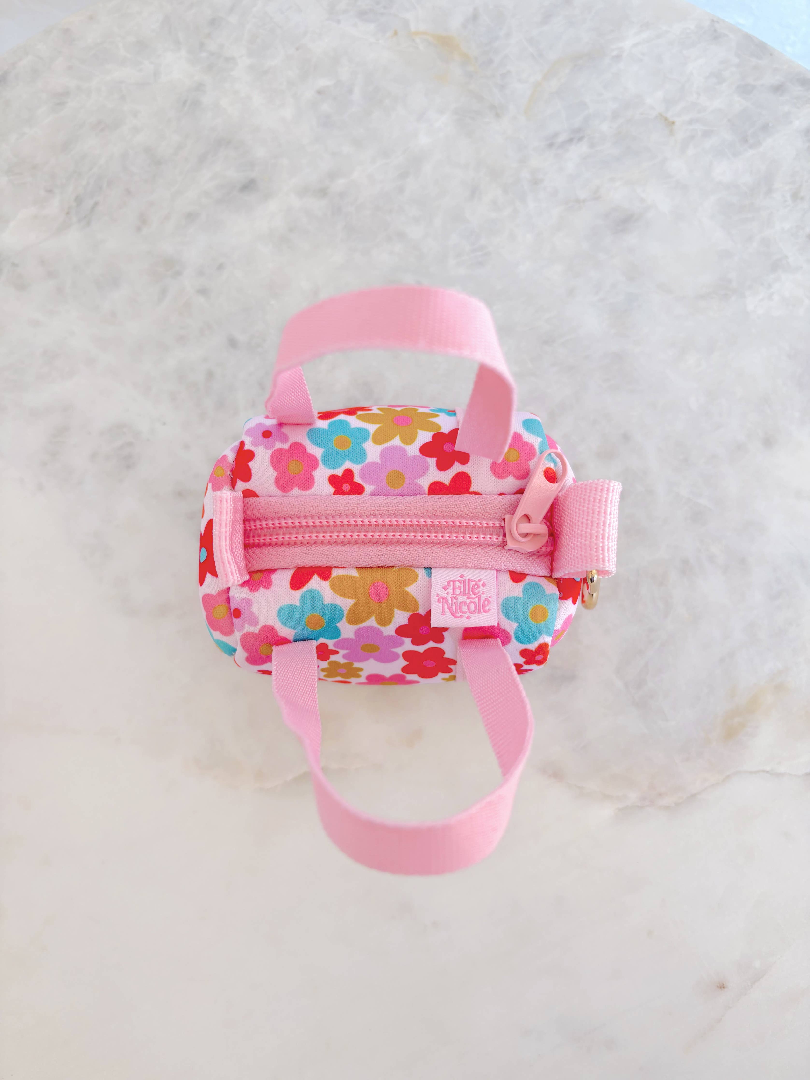 Bag Charm - Mini Purse Keychain - Retro Floral
