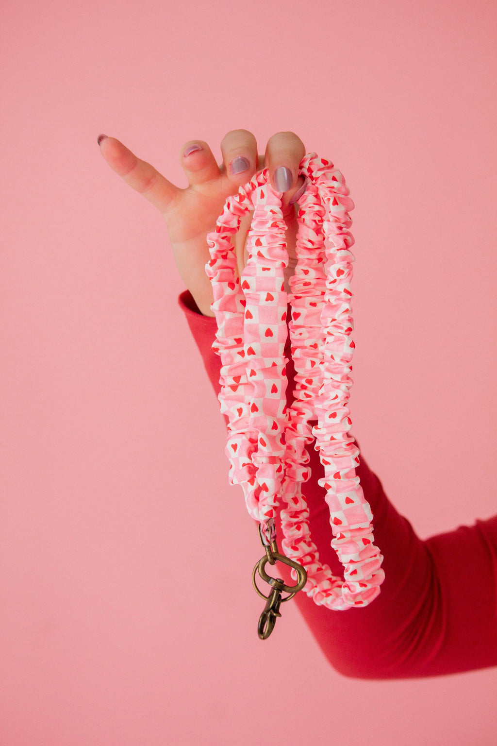 Hearted Check Scrunchie Lanyard